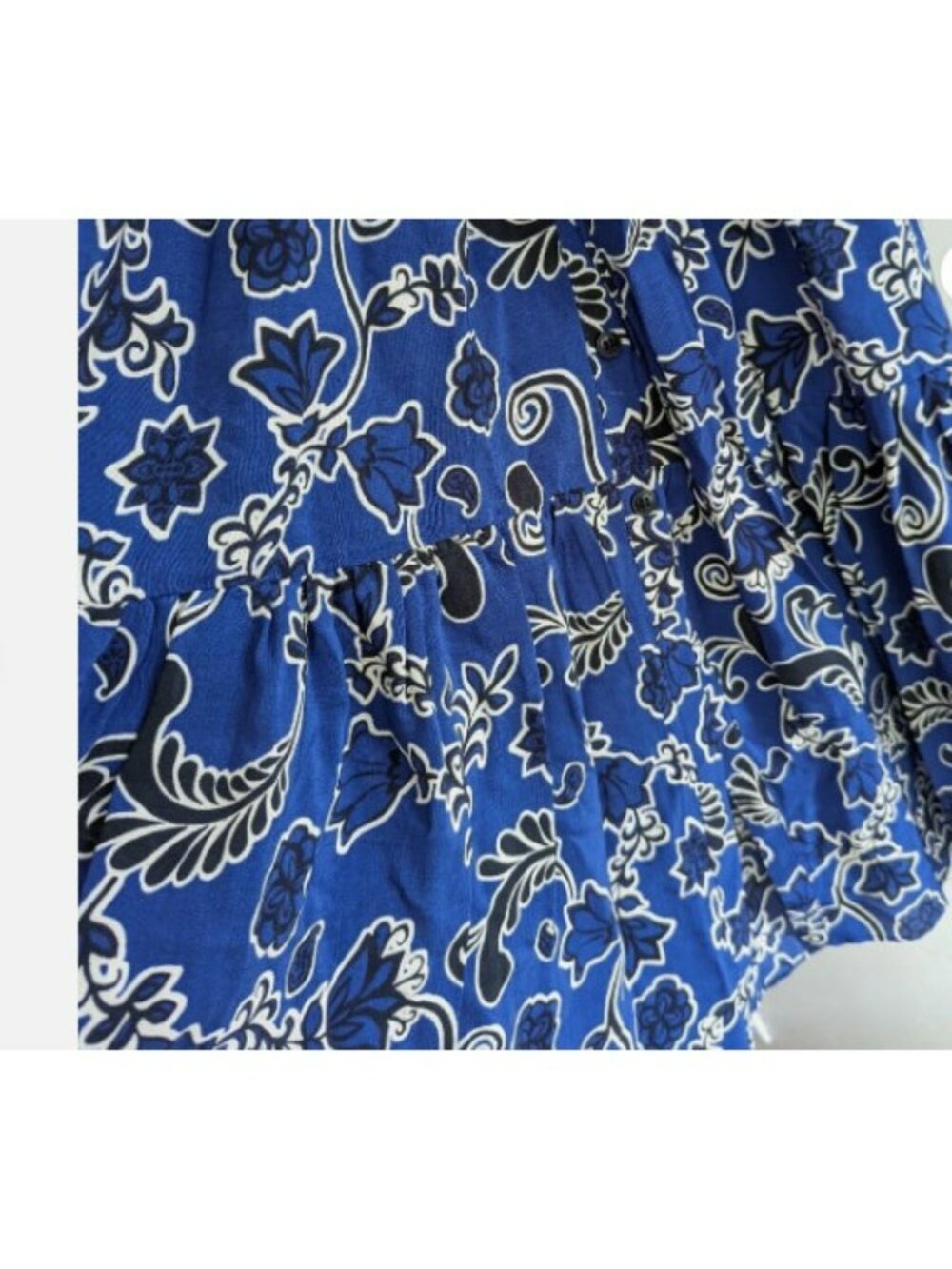Zara Printed Midi Shirt Dress Navy Blue Floral Dress Size M 3198/041 - Picture 7 of 12